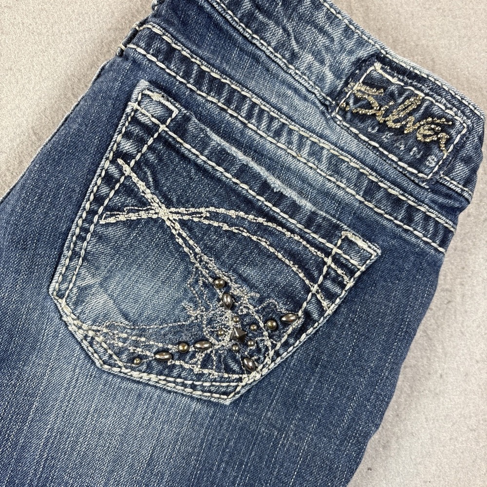 Womens Silver Brand Jeans Sz 29x33 (30x31.5) Tuesday Baby Boot Cut Long Pockets